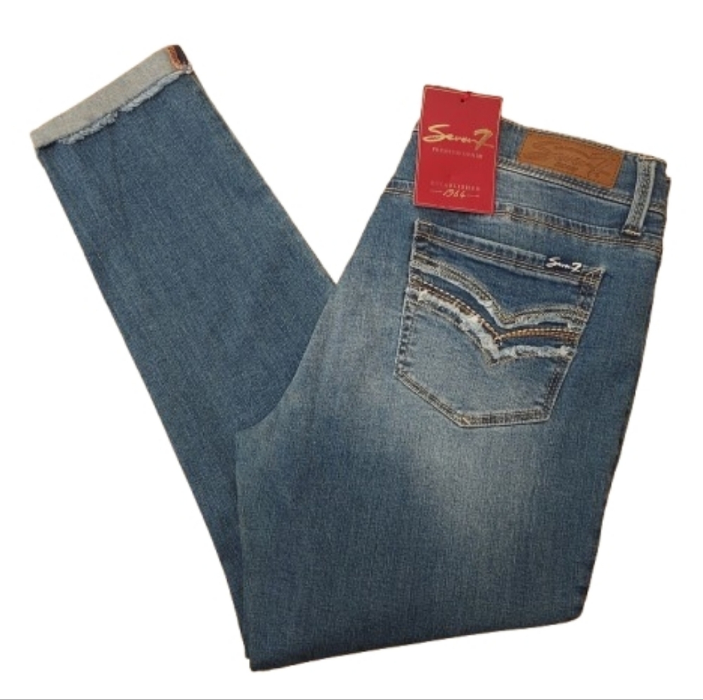 Seven7 Girlfriend Denim Crop Jean Size 12 NEW NWT